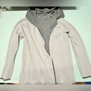 Blanc Noir Light Gray Hooded Cardigan